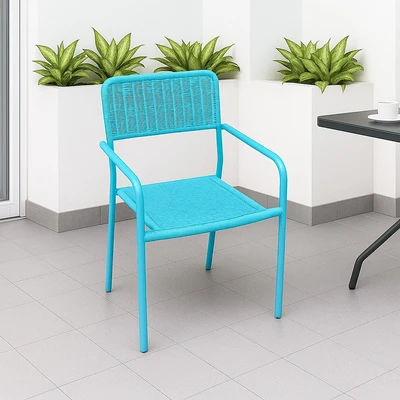 Gambar Soleil Grande Kursi Teras Rotan - Biru Cyan