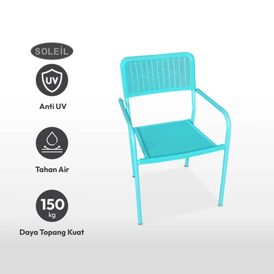 Gambar Soleil Grande Kursi Teras Rotan - Biru Cyan