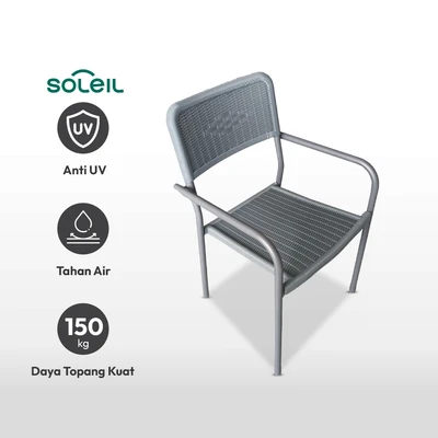 Gambar Soleil Grande Kursi Teras Rotan - Abu-Abu