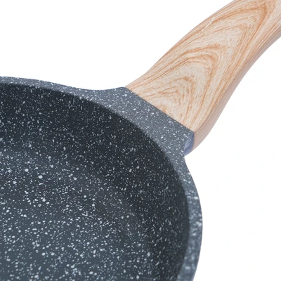 Gambar Cooking Color Krum Wajan Penggorengan Marble Aluminium 20 cm - Abu-Abu