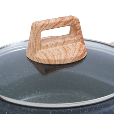 Gambar Cooking Color Krum Panci Casserole Marble Non-Stick Coating 20 cm - Abu-Abu