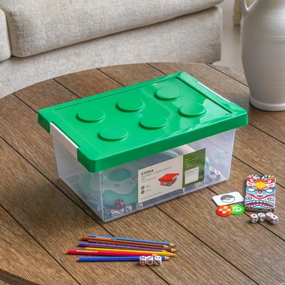 Gambar Stora Kotak Penyimpanan Anak Brick 36.2x24.6x16.5 cm - Hijau