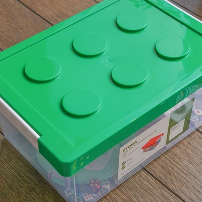 Gambar Stora Kotak Penyimpanan Anak Brick 36.2x24.6x16.5 cm - Hijau