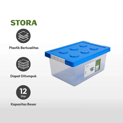 Gambar Stora Kotak Penyimpanan Anak Brick 36.2x24.6x16.5 cm - Biru