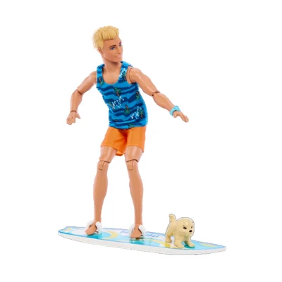 Gambar Barbie Set Boneka Ken Dengan Surfboard & Pet Puppy Hpt50