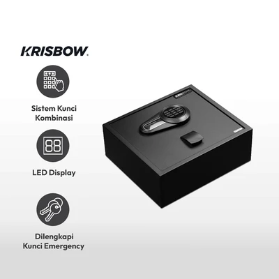 Gambar Krisbow Brankas Hotel Digital Top Open 35x14.5x40 cm - Hitam