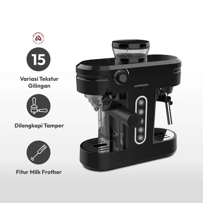 Gambar Acepresso Coffee Maker Espresso Dengan Grinder - Hitam