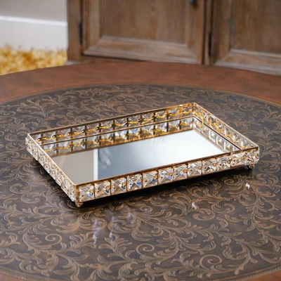 Gambar Informa 35.5x22x4.5 cm Nampan Dekorasi Rectangle Small - Gold