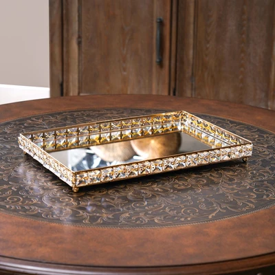 Gambar Informa 39.5x27x4.5 cm Nampan Dekorasi Rectangle Big - Gold