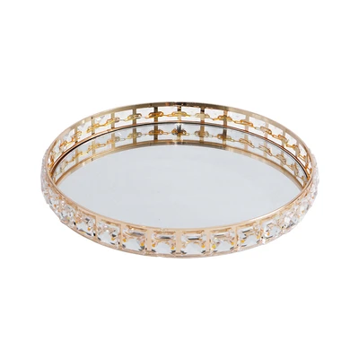 Gambar Informa 26x26x4.5 cm Nampan Dekorasi Oval Small - Gold