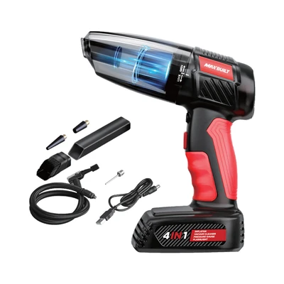 Gambar Maxbuilt Penghisap Debu Mobil 4 In 1 Cordless - Hitam/merah