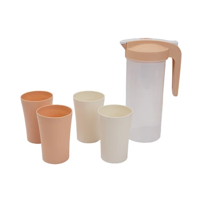 Gambar Delicia Camry Teko Minum Plastik Set 5 pcs - Krem