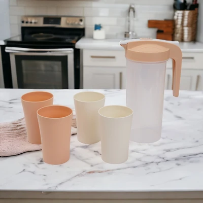 Gambar Delicia Camry Teko Minum Plastik Set 5 pcs - Krem