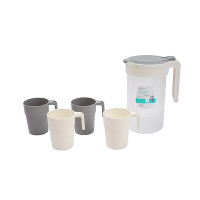 Gambar Delicia Set 5 Pcs Murray Teko Minum Plastik - Abu-abu