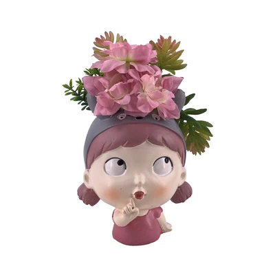 Gambar Arthome Tanaman Artifisial Succulent Dengan Pot Anima Think 10x8x15 cm - Mix