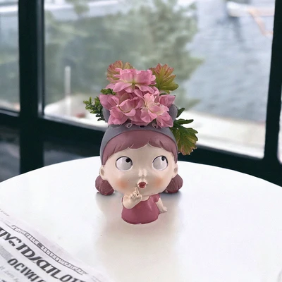 Gambar Arthome Tanaman Artifisial Succulent Dengan Pot Anima Think 10x8x15 cm - Mix