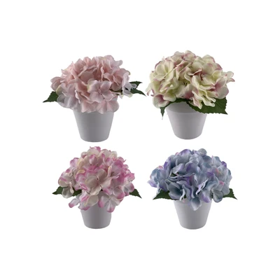 Gambar Arthome Bunga Artifisial Hydrangea Dengan Pot Pastel 11x11x16 cm Random