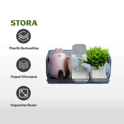 Gambar Stora Organizer Meja Stackable 31x15x13 cm - Abu-Abu