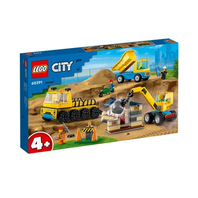 Gambar LEGO Set Construction Trucks & Wrecking Ball Crane 60391