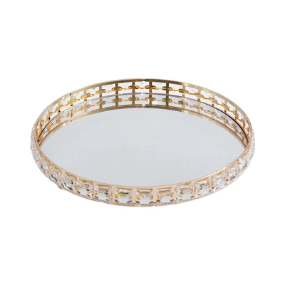 Gambar Informa 31.5x31.5x4.5 cm Nampan Dekorasi Oval Big - Gold