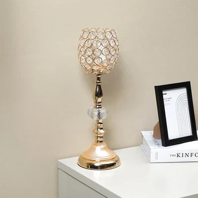 Gambar Informa 12x12x38.5 cm Artemis Tempat Lilin Dekorasi A2 - Gold