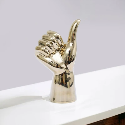 Gambar Informa Patung Miniatur Okay Hand 17.5 cm - Gold Champagne