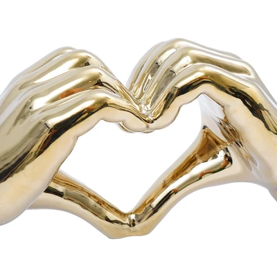 Gambar Informa Patung Miniatur Love Hand 11 cm - Gold Champagne