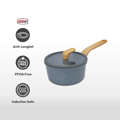 Gambar Culinart Ultima Panci Saucepan Dengan Tutup 18 cm - Abu-Abu