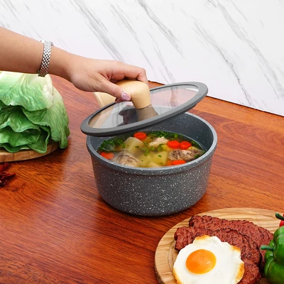 Gambar Culinart Ultima Panci Saucepan Dengan Tutup 18 cm - Abu-Abu