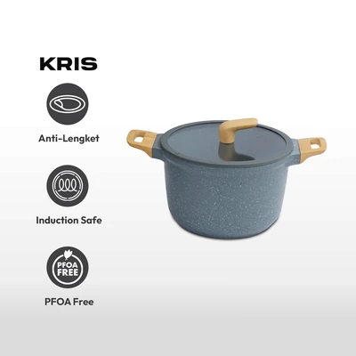 Gambar Kris Panci 22 Cm Ultima Casserole Dengan Tutup - Abu-abu