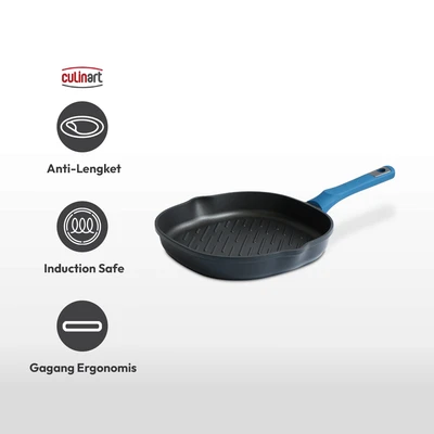 Gambar Culinart Superb Wajan Panggang Aluminium 26 cm - Hitam/Biru