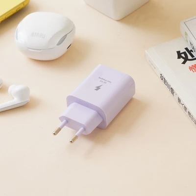 Gambar Ataru Kepala Charger Dual USB-A & USB-C 30 Watt - Ungu