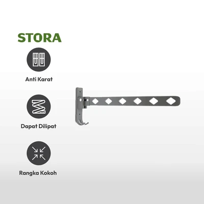 Gambar Stora Gantungan Baju Pintu Lipat - Silver Grey