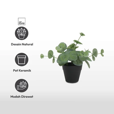 Gambar Arthome Tanaman Artifisial Grass Dengan Pot 20.3x20.3x22 cm Random