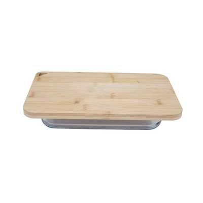 Gambar Kris Loyang Kue Rectangle Dengan Tutup Bambu 28x17.7 cm Transparan