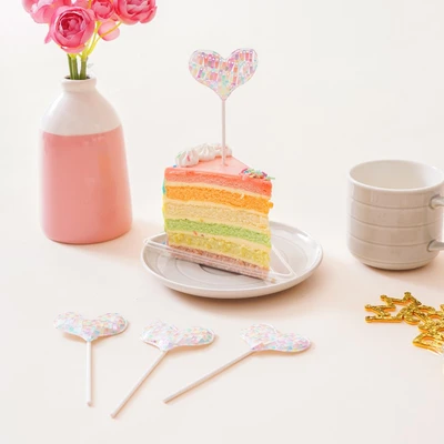 Gambar Ataru Topper Kue Plastik Sparkling Heart Set 4 pcs
