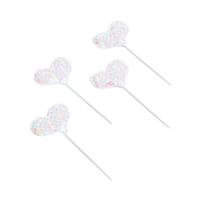 Gambar Ataru Topper Kue Plastik Sparkling Heart Set 4 pcs