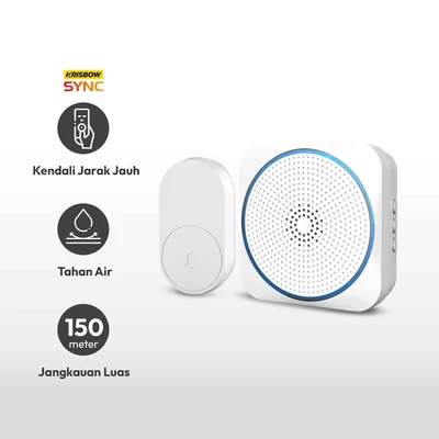 Gambar Krisbow Sync Bel Pintu Nirkabel Wifi - Putih