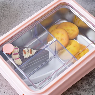 Gambar Kris Kotak Makan 3 Sekat 1.1 Liter - Pink Claire