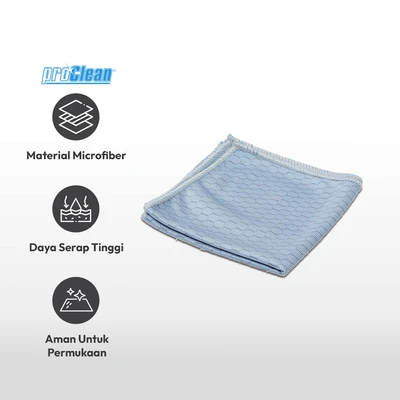 Gambar Proclean Kain Lap Kaca Microfiber Set 2 pcs - Biru