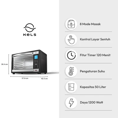 Gambar Kels Dawn Oven Digital 50 Liter - Hitam