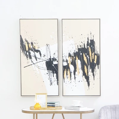 Gambar Informa Lukisan Kanvas Handmade Oil Paint 50x100 cm Set 2 Pcs - Mix