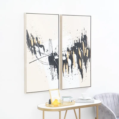 Gambar Informa Lukisan Kanvas Handmade Oil Paint 50x100 cm Set 2 Pcs - Mix