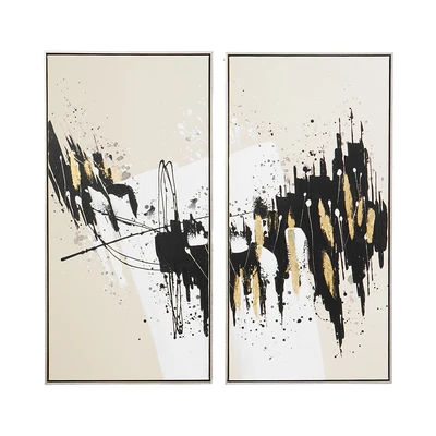 Gambar Informa Lukisan Kanvas Handmade Oil Paint 50x100 cm Set 2 Pcs - Mix