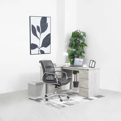 Gambar Informa Lukisan Kanvas Handmade & Print Black Leaf 80x120 cm - Mix