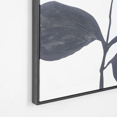 Gambar Informa Lukisan Kanvas Handmade & Print Black Leaf 80x120 cm - Mix