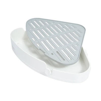 Gambar Ataru Rak Dinding Kamar Mandi Triangular - Putih/Abu-Abu