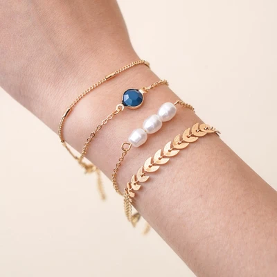 Gambar Ataru Gelang Wanita Set 2 pcs - Gold