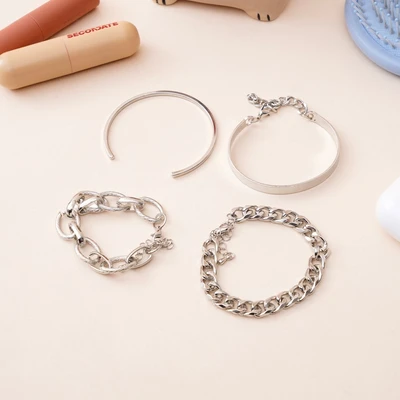 Gambar Ataru Gelang Wanita Set 4 pcs - Silver