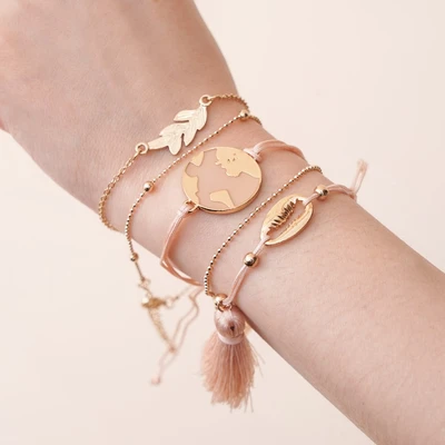 Gambar Ataru Gelang Wanita Earth Set 5 pcs - Gold